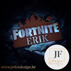 Unikatna lampa s motivima iz Fortnite igre, personalizirana s imenom, idealna za ljubitelje igre. Osvijetlite prostor s najpopularnijim likovima i motivima iz Fortnitea.