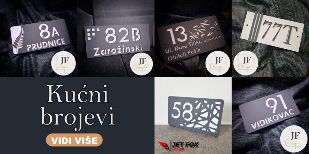 Deluxe luksuzni kućni broj s personaliziranim imenom, prezimenom i elegantnim dizajnom