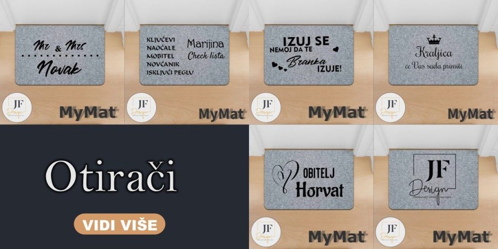 Unikatni personalizirani otirač s imenom, prezimenom i posebnim motivima.