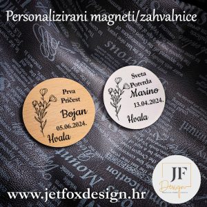 Što pokloniti gostima za krizmu? Personalizirani magnetići s proljetnim motivima i imenom krizmanika. Unikatna uspomena koja će gostima ostati trajni podsjetnik na ovaj sveti dan.